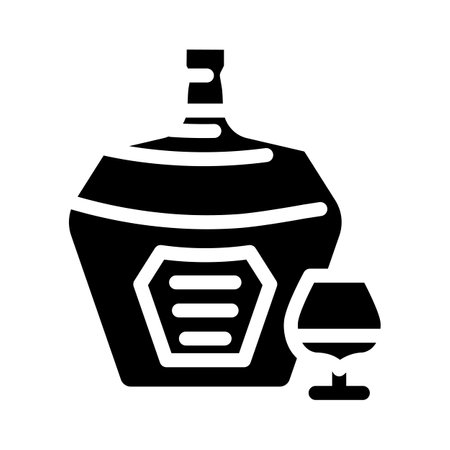 brandy drink bottle glyph icon vector illustrationのイラスト素材