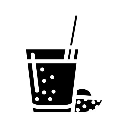 avocado smoothie drink glyph icon vector illustrationのイラスト素材