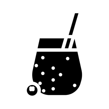 berry smoothie drink glyph icon vector illustrationのイラスト素材