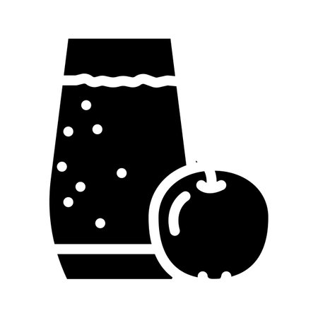 apple juice smoothie drink glyph icon vector illustrationのイラスト素材