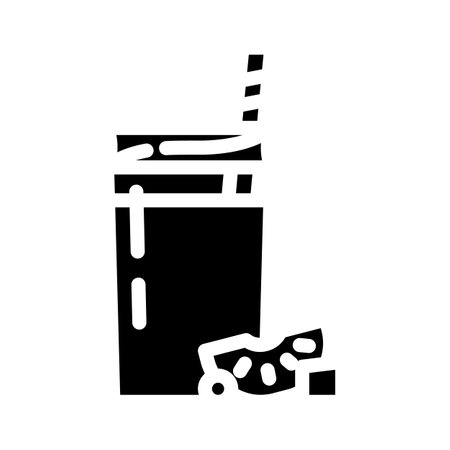 frozen fruit smoothie drink glyph icon vector illustrationのイラスト素材