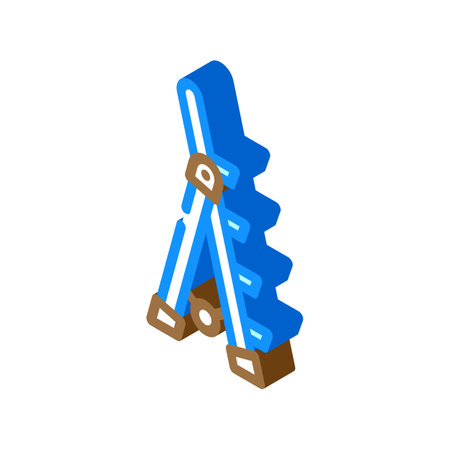 utility ladder garage tool isometric icon vector illustrationのイラスト素材
