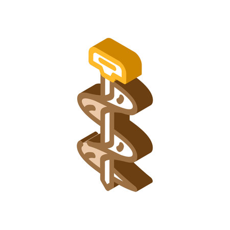drill bit planting garden tool isometric icon vector illustrationのイラスト素材