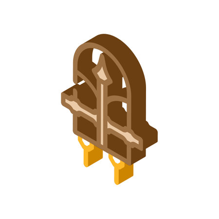garden fence tool isometric icon vector illustrationのイラスト素材