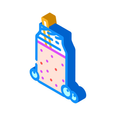 bluberry smoothie drink isometric icon vector illustrationのイラスト素材