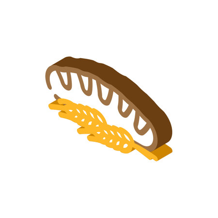bread wheat ears isometric icon vector illustrationのイラスト素材