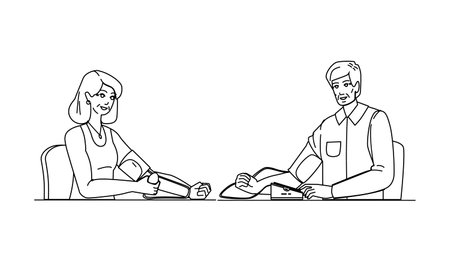 measuring blood presure vectorのイラスト素材
