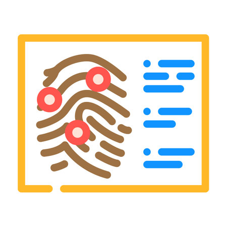 fingerprint crime color icon vector illustrationのイラスト素材