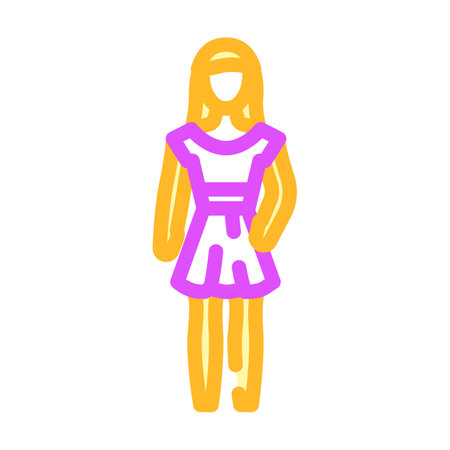 doll toy child color icon vector illustrationのイラスト素材