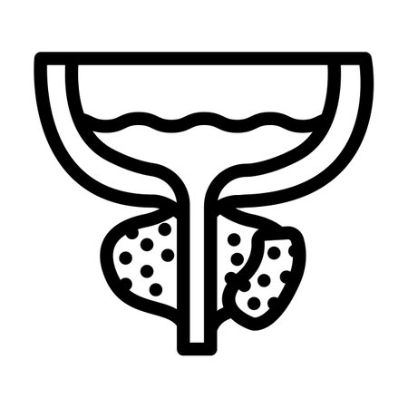 prostate cancer line icon vector illustrationのイラスト素材