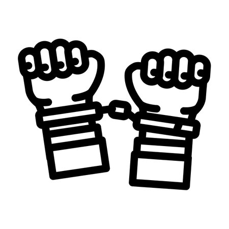 handcuffed hands crime line icon vector illustrationのイラスト素材
