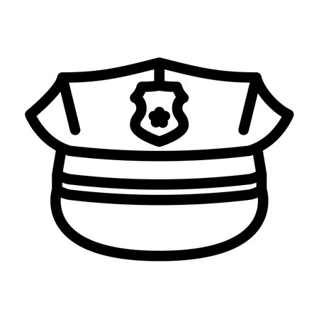 police hat crime line icon vector illustrationのイラスト素材