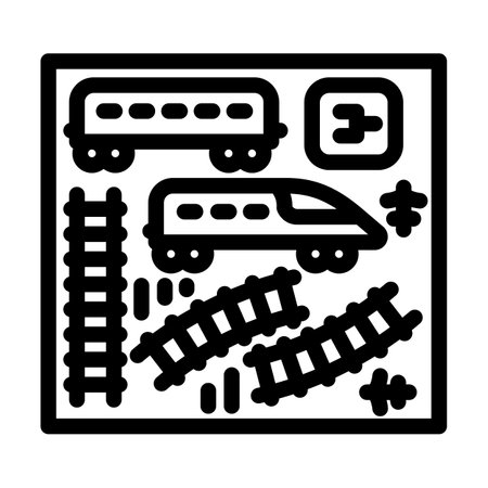 train toy set baby line icon vector illustrationのイラスト素材