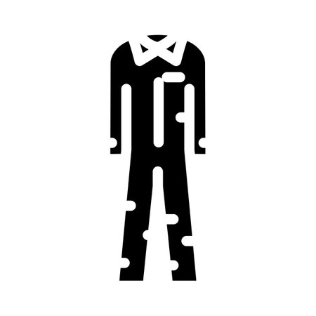 prisoner uniform crime glyph icon vector illustrationのイラスト素材