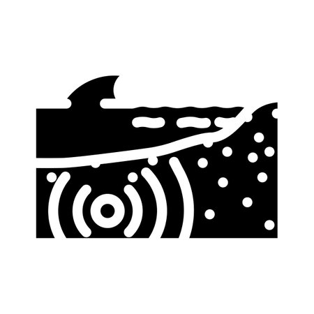 tsunami earthquake glyph icon vector illustrationのイラスト素材