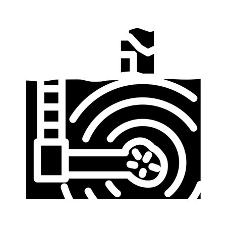 collapse earthquake disaster glyph icon vector illustrationのイラスト素材