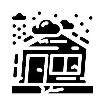 nature apocalypse glyph icon vector illustrationのイラスト素材