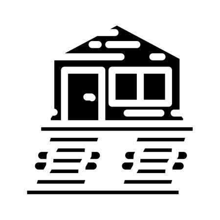 house protect earthquake glyph icon vector illustrationのイラスト素材
