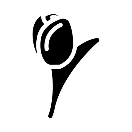tulip blossom spring glyph icon vector illustrationのイラスト素材