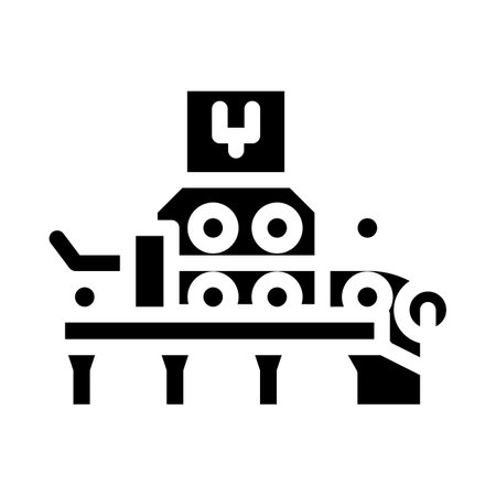 sinter plant steel production glyph icon vector illustrationのイラスト素材