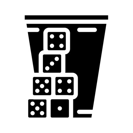 dice game board table glyph icon vector illustrationのイラスト素材