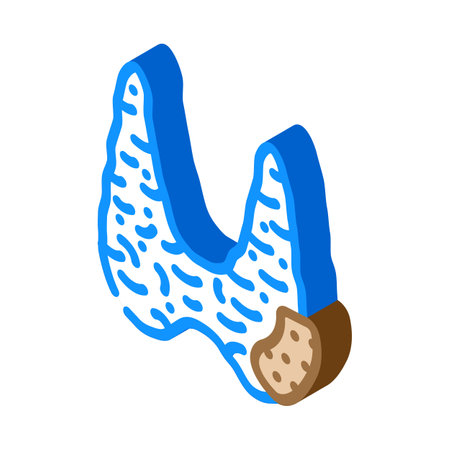 thyroid cancer isometric icon vector illustrationのイラスト素材