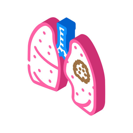 lung cancer isometric icon vector illustrationのイラスト素材