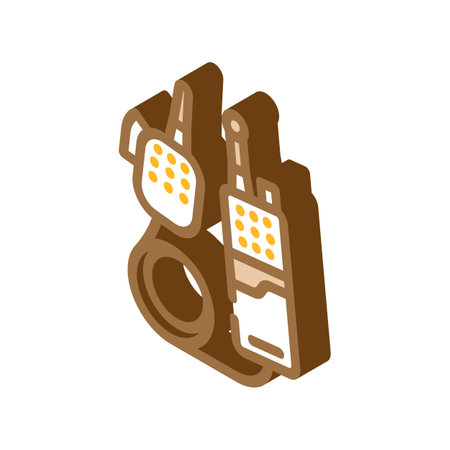 police walkie talkie crime isometric icon vector illustrationのイラスト素材