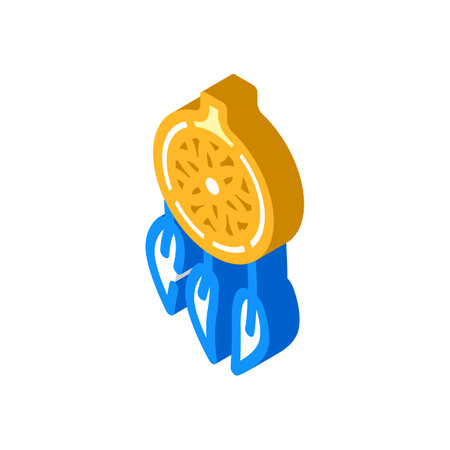 dream catcher kid bedroom isometric icon vector illustrationのイラスト素材