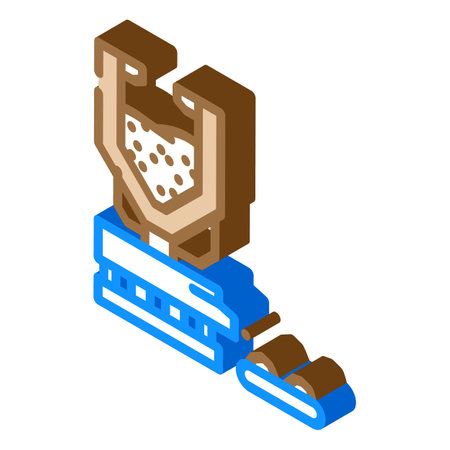 dri furnace steel production isometric icon vector illustrationのイラスト素材
