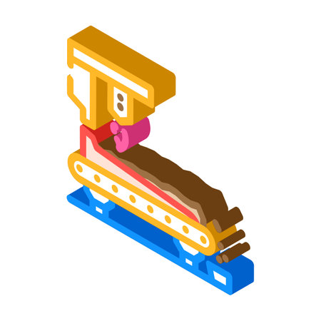 sinter plant steel production isometric icon vector illustrationのイラスト素材