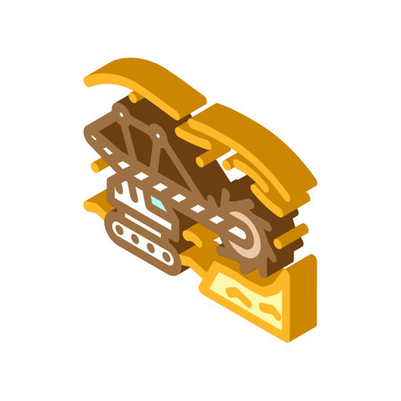 open pit mine steel production isometric icon vector illustrationのイラスト素材