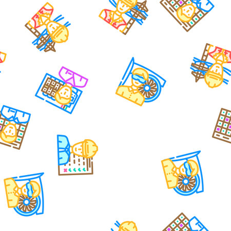 repair worker equipment job vector seamless patternのイラスト素材