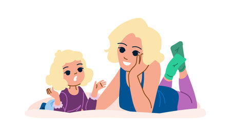 talking kid mother vectorのイラスト素材