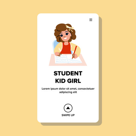 student kid girl vectorのイラスト素材