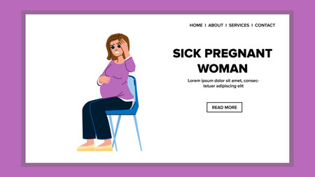 sick pregnant woman vectorのイラスト素材