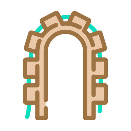 wire management hardware furniture fitting color icon vector illustrationのイラスト素材