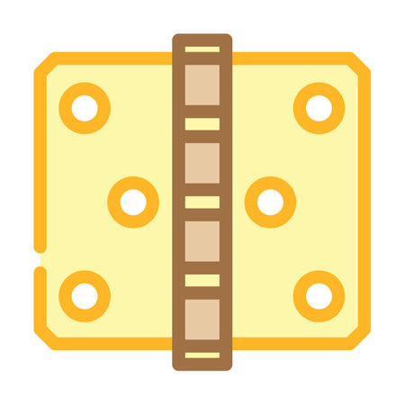 hinge hardware furniture fitting color icon vector illustrationのイラスト素材