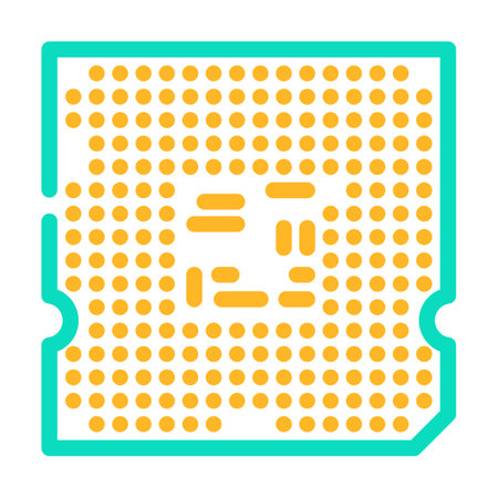 processor chip gaming pc color icon vector illustrationのイラスト素材