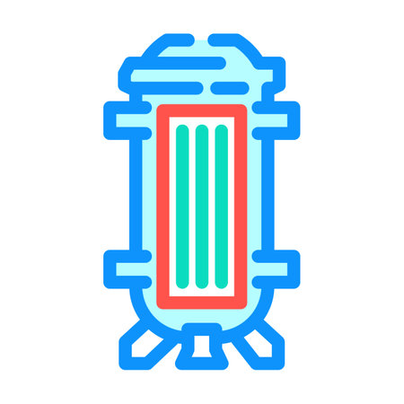 reactor vessel nuclear energy color icon vector illustrationのイラスト素材
