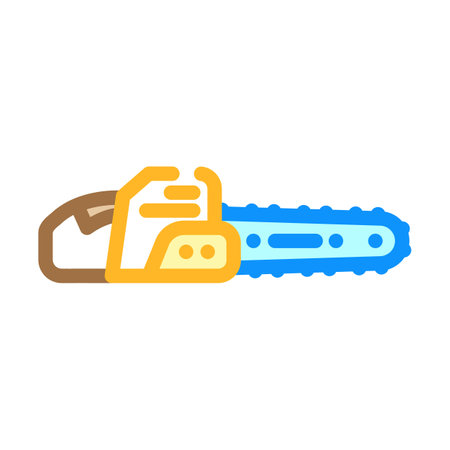 chainsaw weapon military color icon vector illustrationのイラスト素材