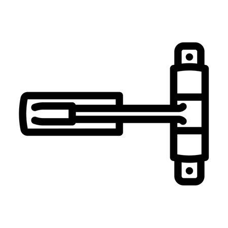 door closer hardware furniture fitting line icon vector illustrationのイラスト素材
