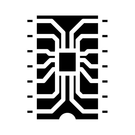 ic chip electronic component glyph icon vector illustrationのイラスト素材