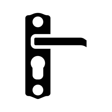 lock door hardware furniture fitting glyph icon vector illustrationのイラスト素材