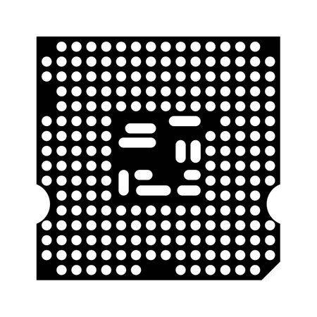 processor chip gaming pc glyph icon vector illustrationのイラスト素材