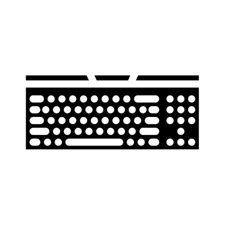keyboard gaming pc glyph icon vector illustrationのイラスト素材