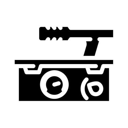 geiger counter nuclear energy glyph icon vector illustrationのイラスト素材