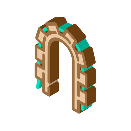 wire management hardware furniture fitting isometric icon vector illustrationのイラスト素材