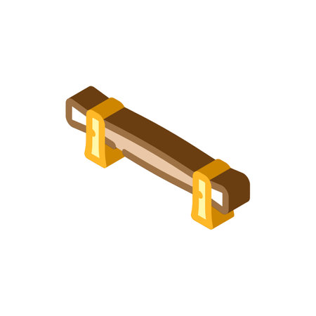 cabinet handle hardware furniture fitting isometric icon vector illustrationのイラスト素材