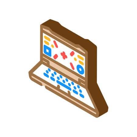 laptop gaming isometric icon vector illustrationのイラスト素材